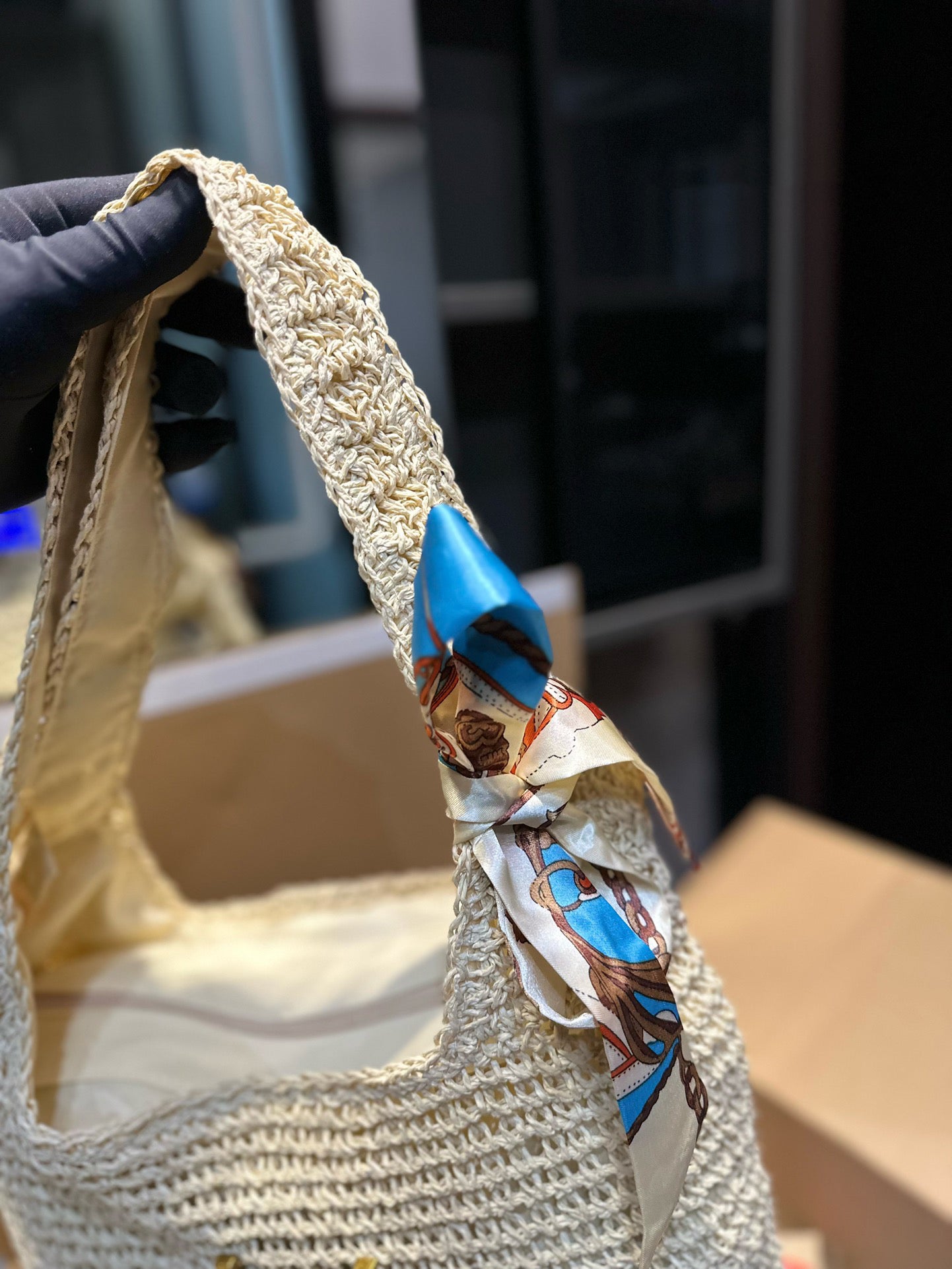 New fashionable knitted straw bag 1824041703