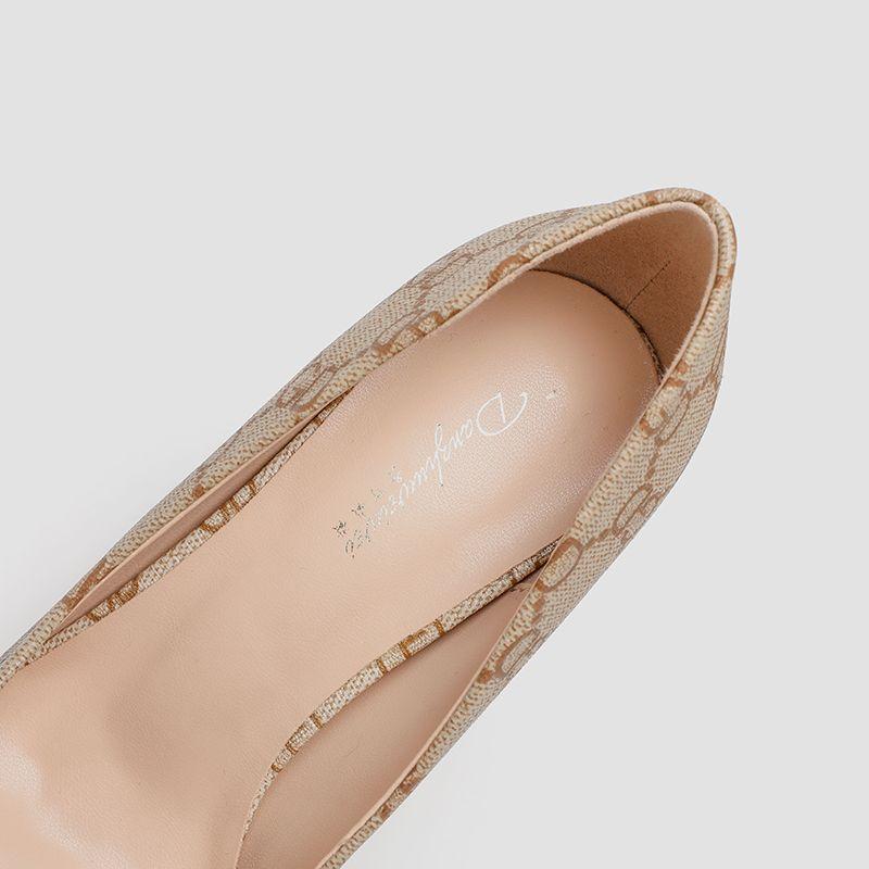 Stiletto Pointed Toe Leather High Heels 0823120601