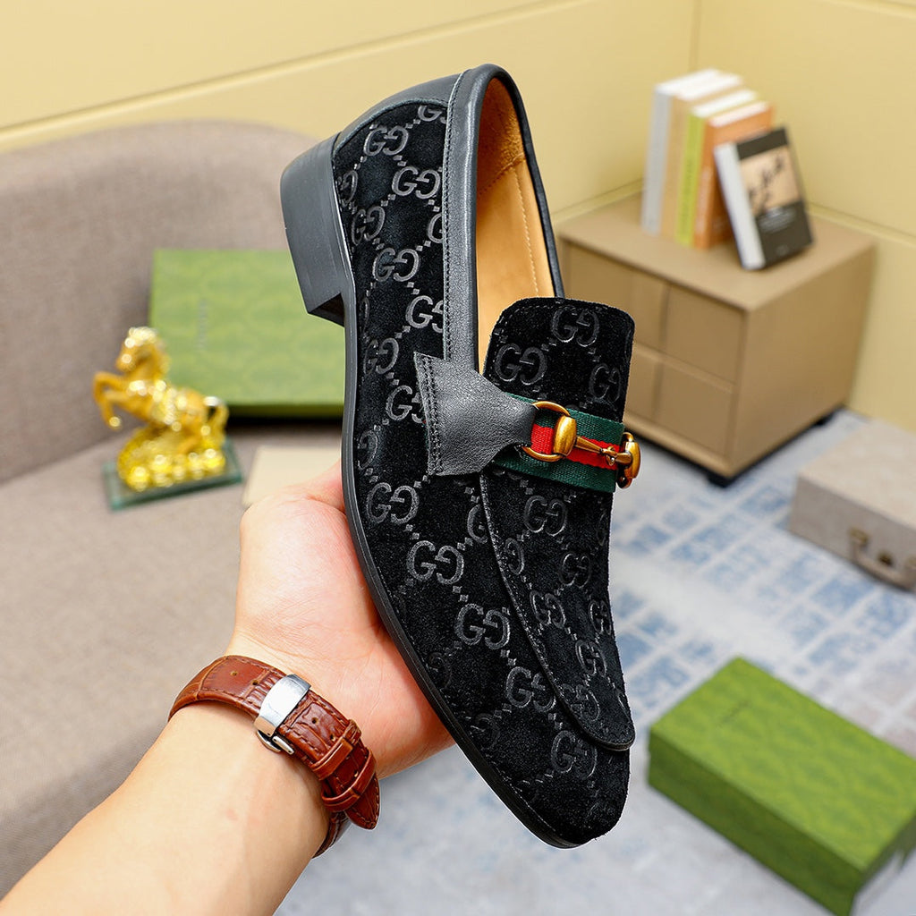 Gentleman Men's Shoes Leather Popular Classic Presbyterian Pattern Loafers G02