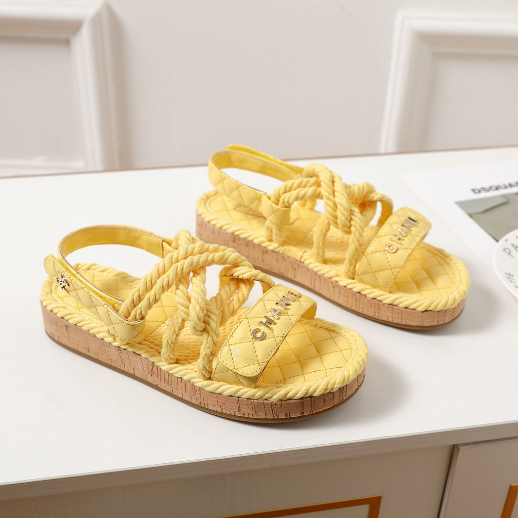 rope rhombus platform sandals 0724060603