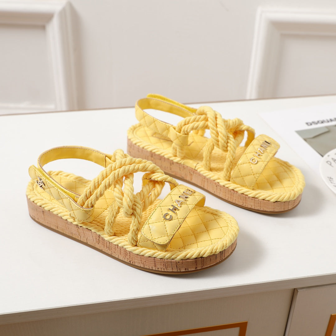 rope rhombus platform sandals 0724060603