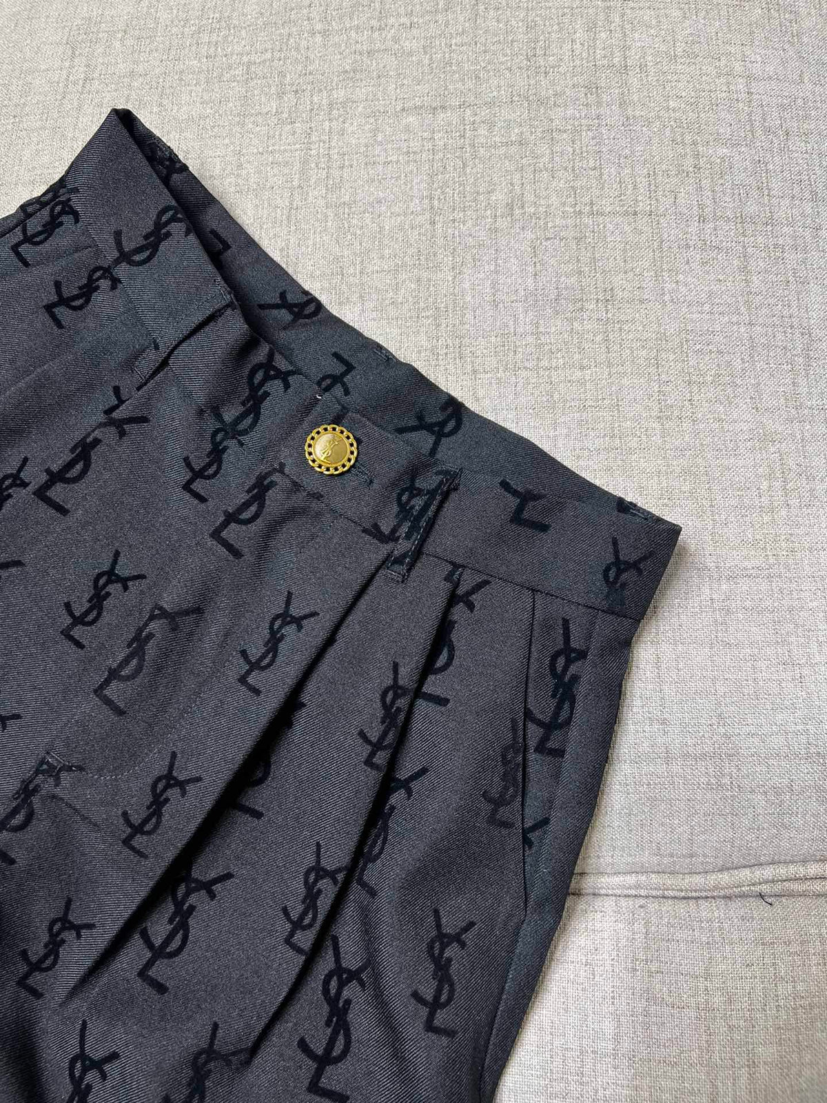 Flocked logo wide-leg trousers 1824021905