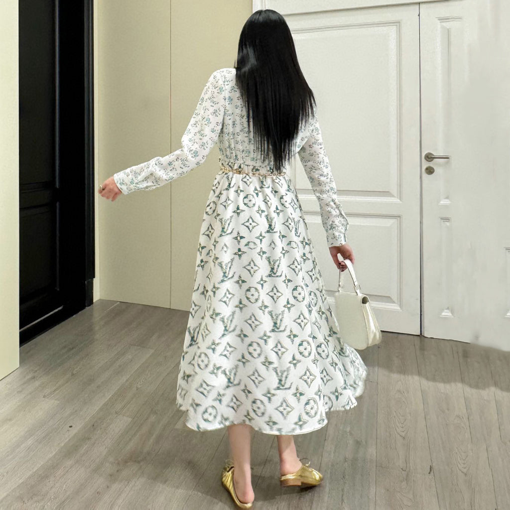 New small floral dress(With waist chain) 1824050608