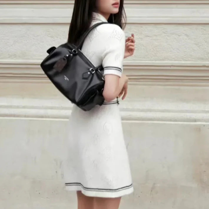 New Hollow Out Polo Neck Knit Dresses 1025051910
