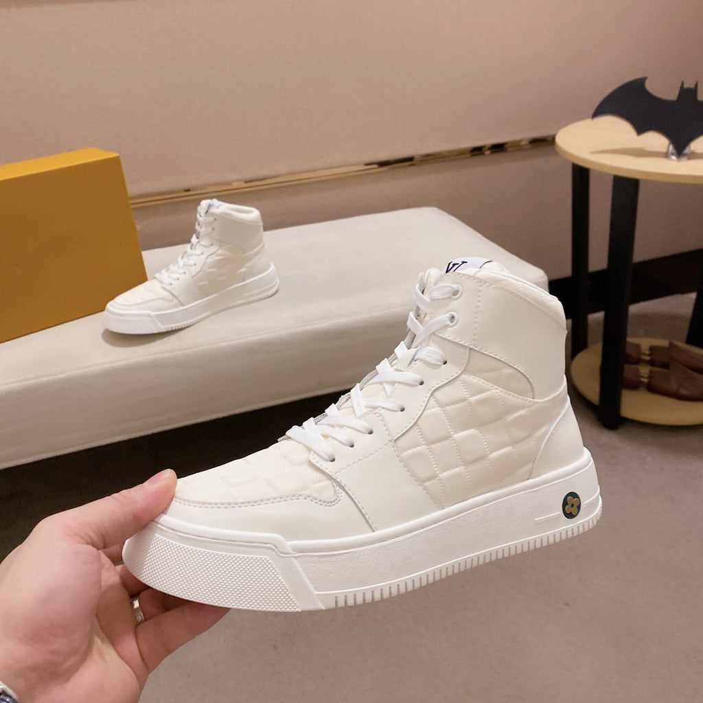 New Fashion Men's Black and White Lace-Up Casual Shoes Design Short Boots