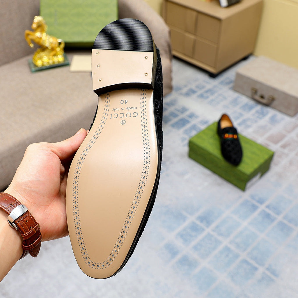 Gentleman Men's Shoes Leather Popular Classic Presbyterian Pattern Loafers G02