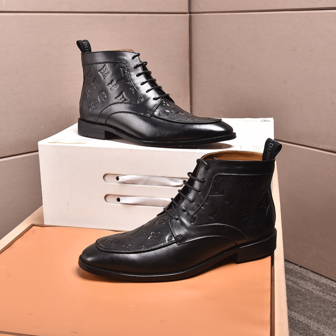 L high-top printed business leather shoes 0724120515