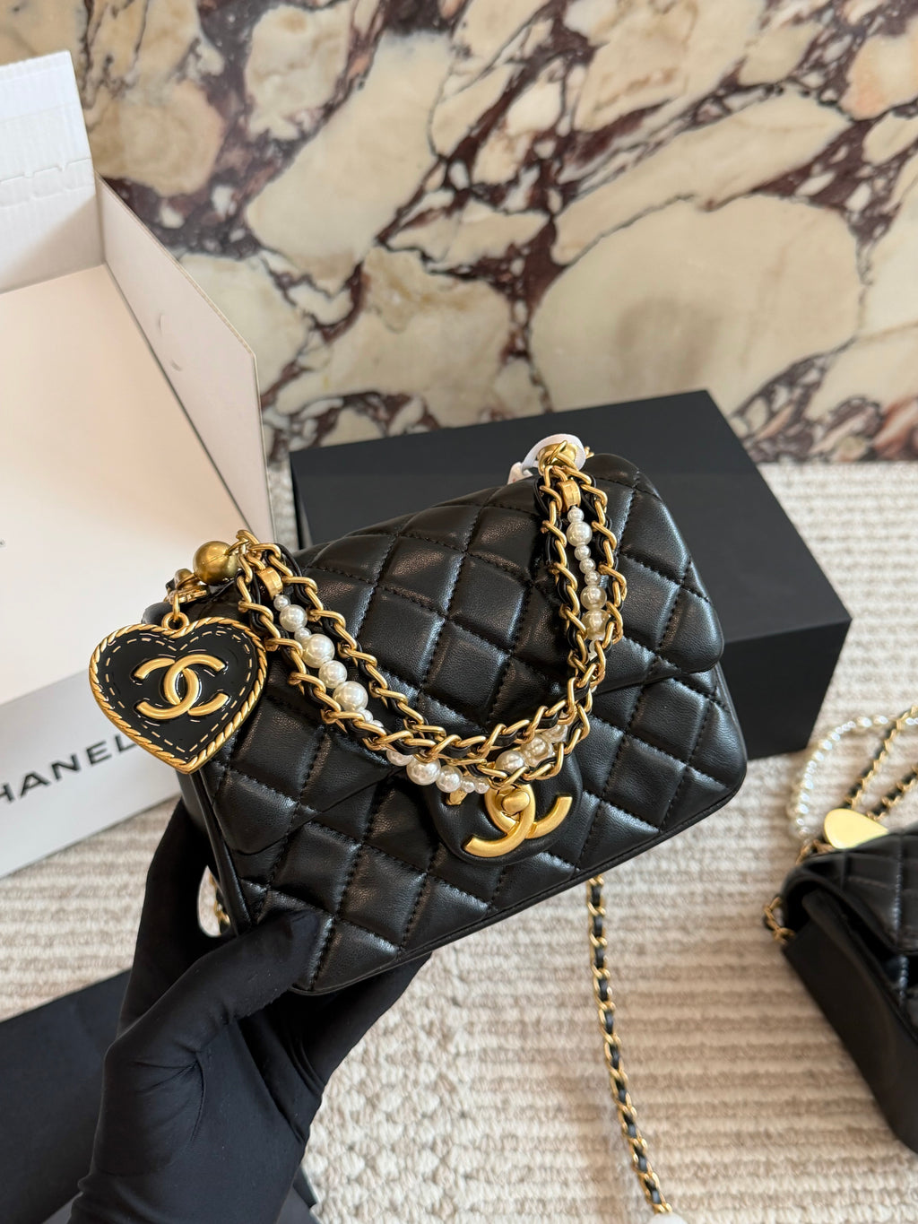 26SS New Women's Pearl Chain Bag 0726031007