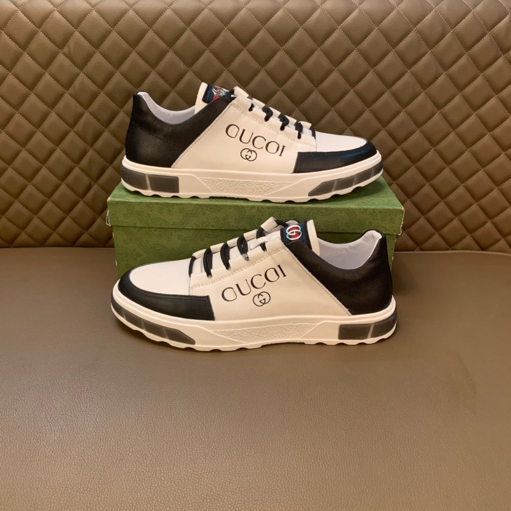 men's leather rubber sole casual shoes