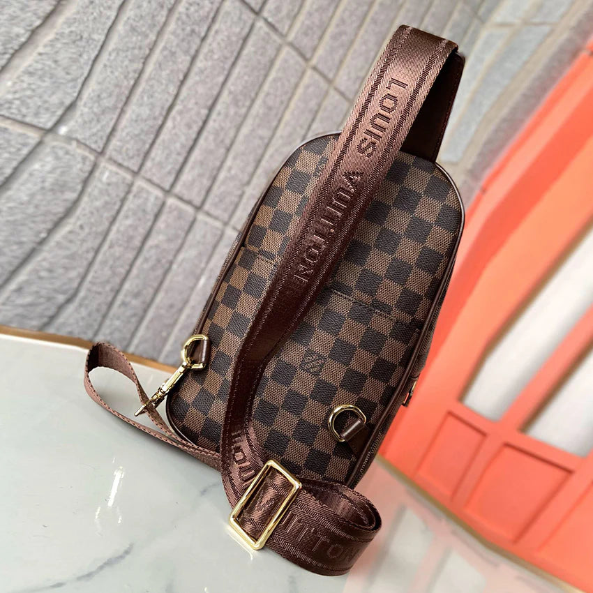 Luxury plaid vintage men's casual chest bag 1024071702