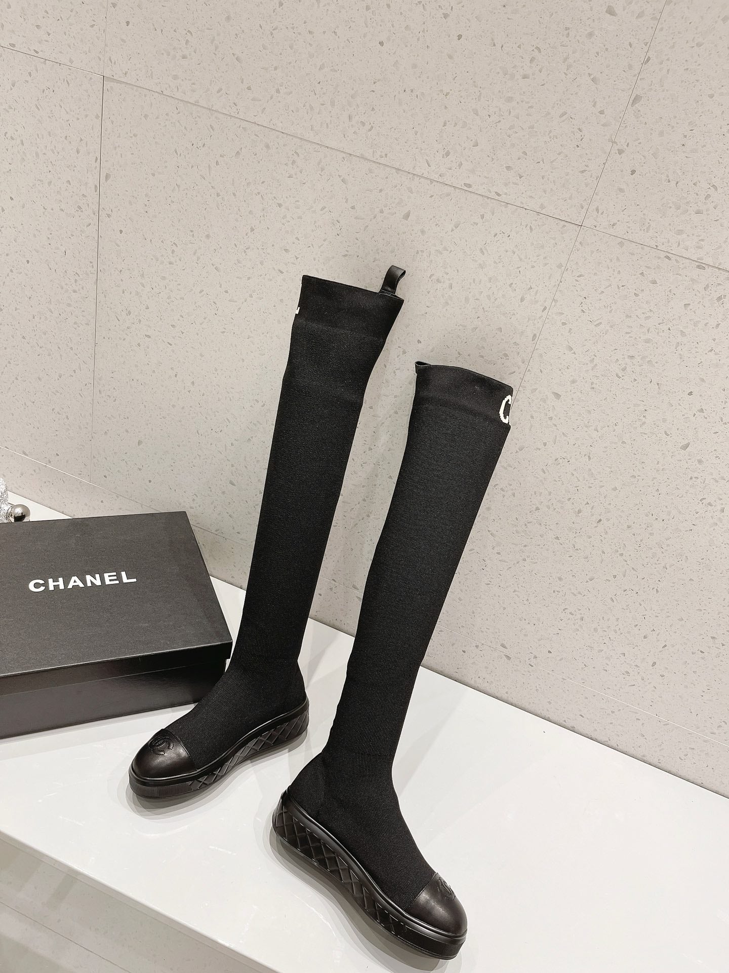 23 New CL classic letter embroidered stretch boots XC0423101303