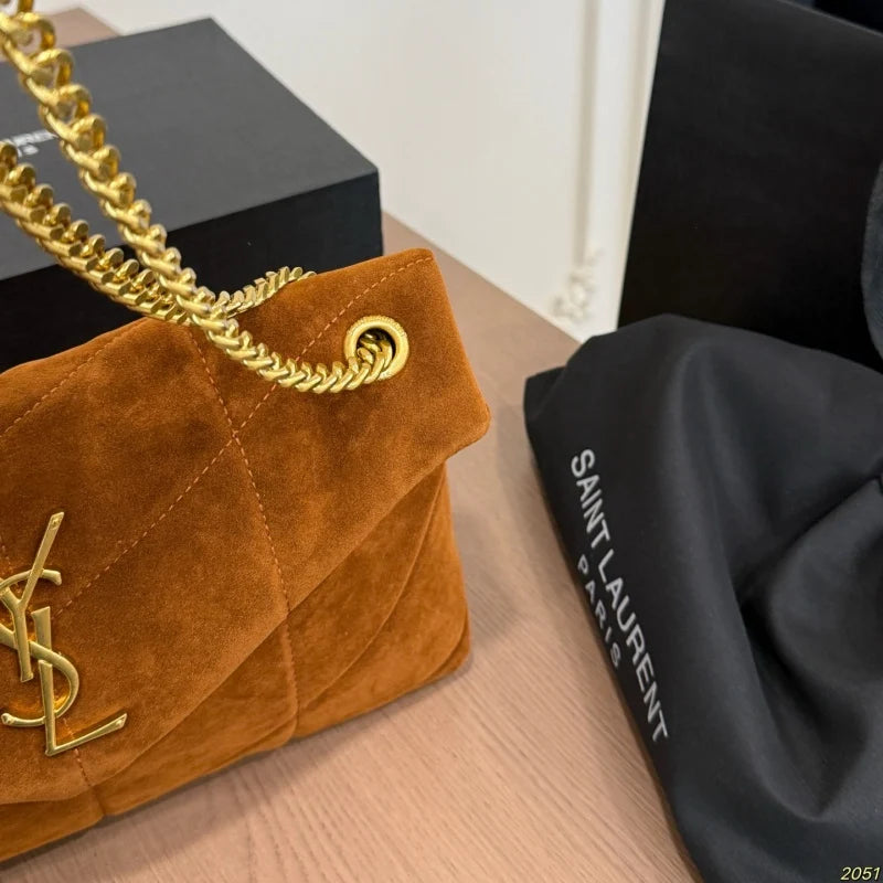 New Fashion Women's Quilted Suede Chain Shoulder Bag CWT1326090713