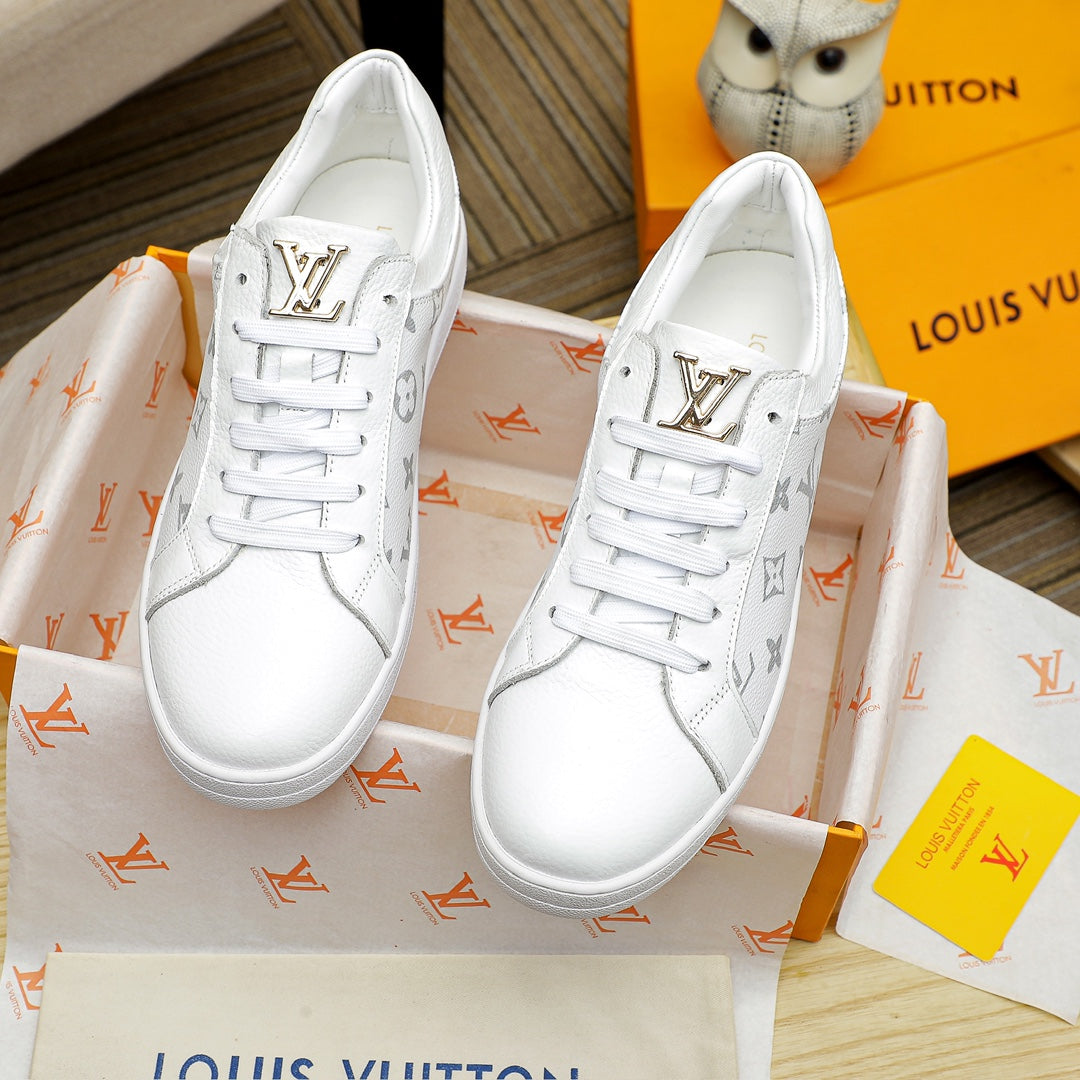 L classic monogram leather flat sneakers 0724122410
