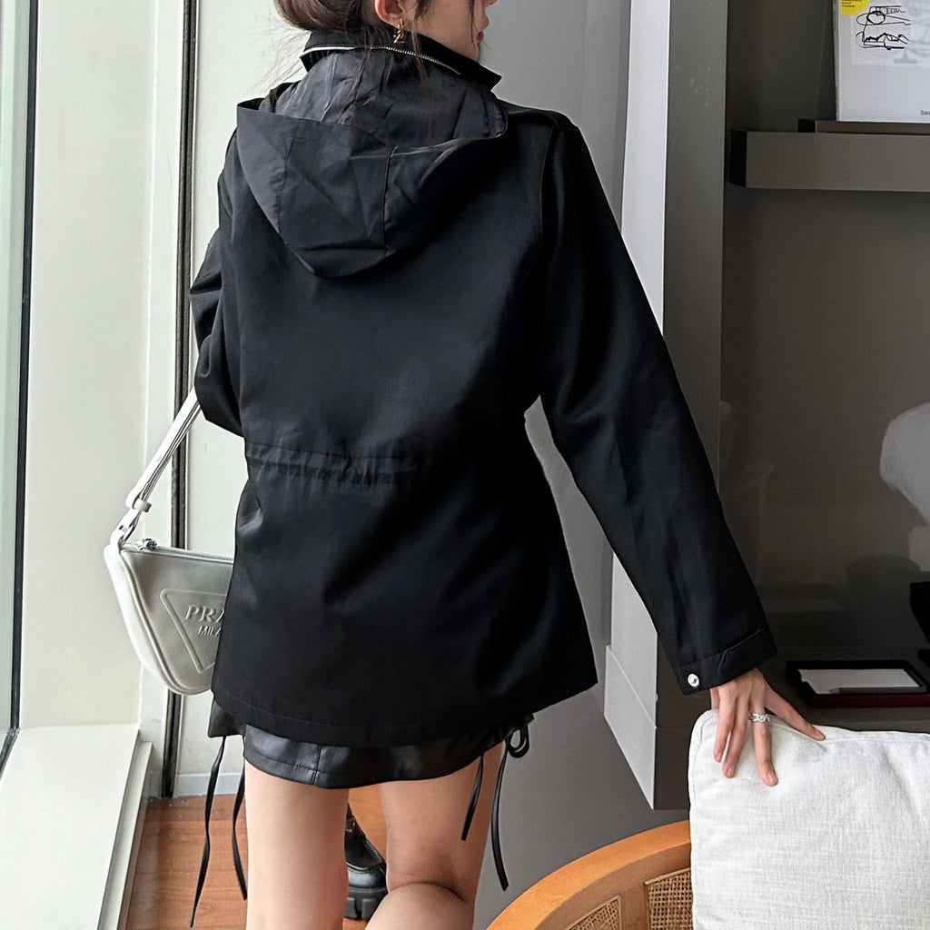 PR waisted hooded jacket 1824091813