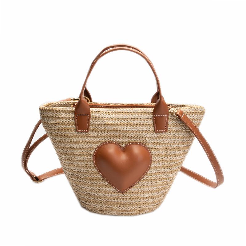 New Woven Vegetable Basket Bag Shoulder Crossbody Bag 1024041122