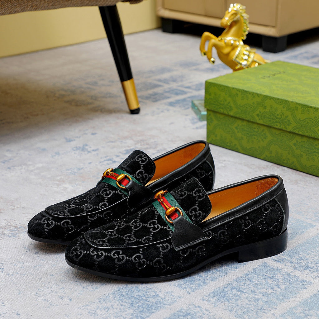 Gentleman Men's Shoes Leather Popular Classic Presbyterian Pattern Loafers G02