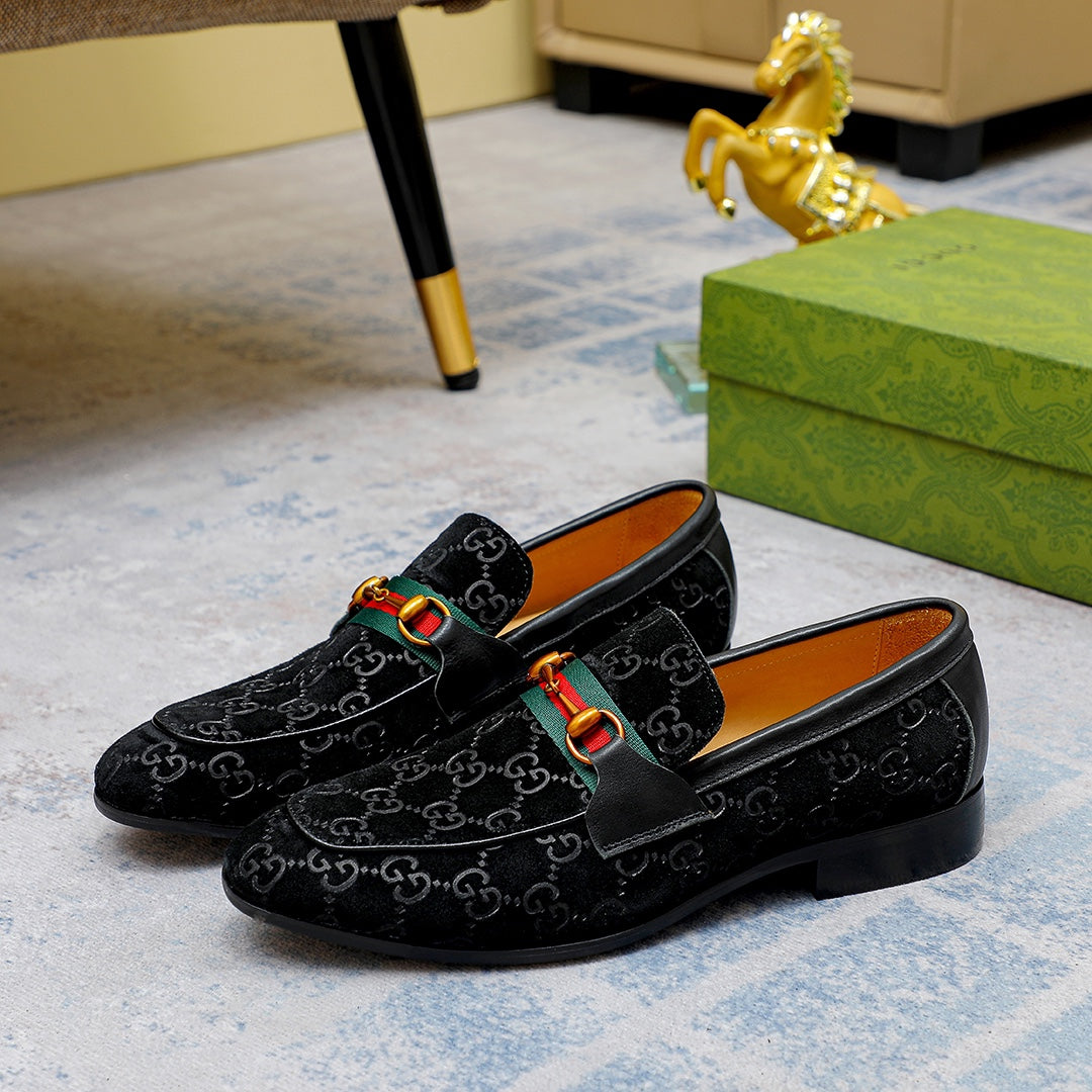 Gentleman Men's Shoes Leather Popular Classic Presbyterian Pattern Loafers G02