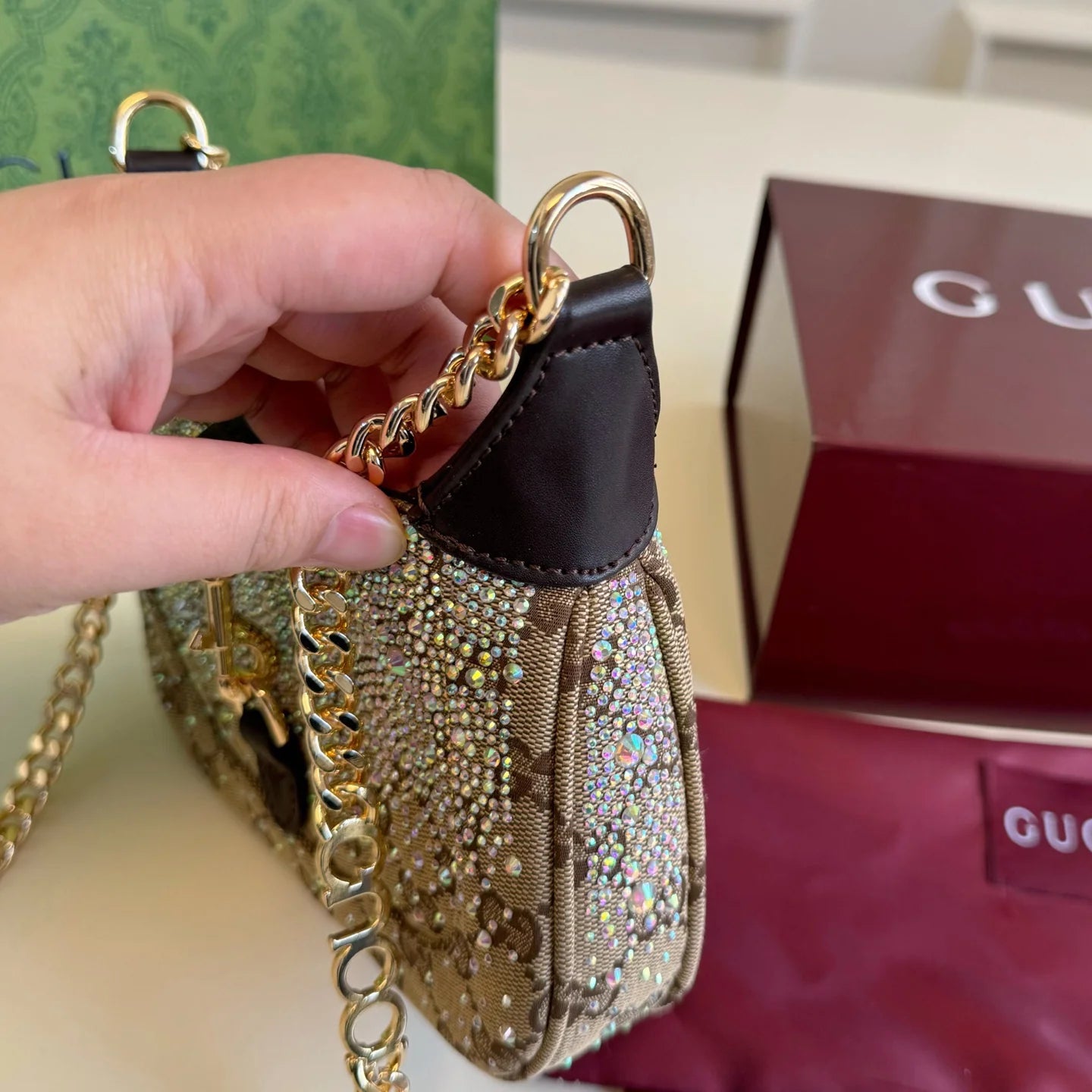New Rhinestone Jaie Chain Crossbody Bag 1025062714