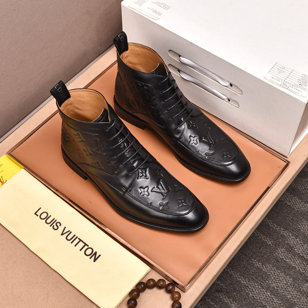 L high-top printed business leather shoes 0724120515