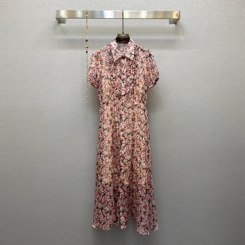 New fashion holiday style floral slim dresses for women 1025041705