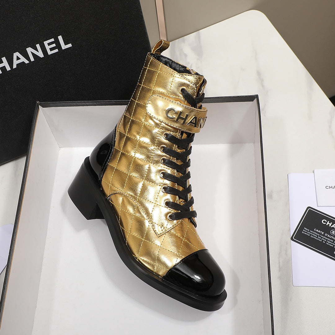 fashion rhombus gold and siLer cowhide boots 0724101707