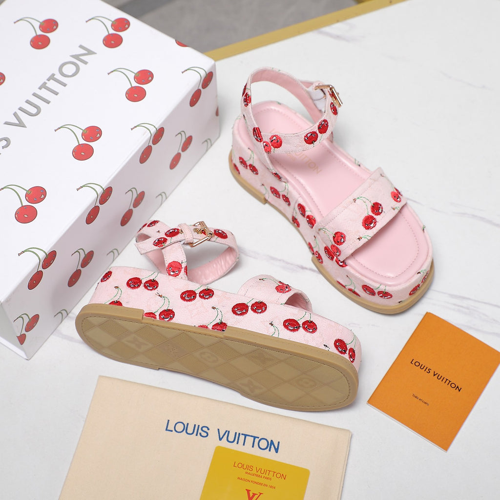 L fashion new cherry thick-soled sandals 0725072106