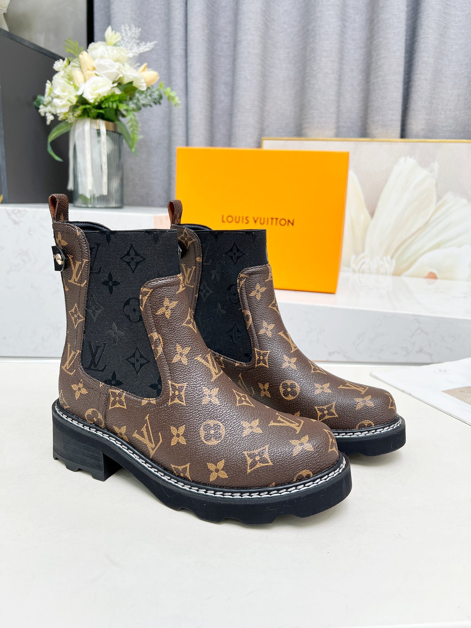 L classic printed women's boots 0725091602