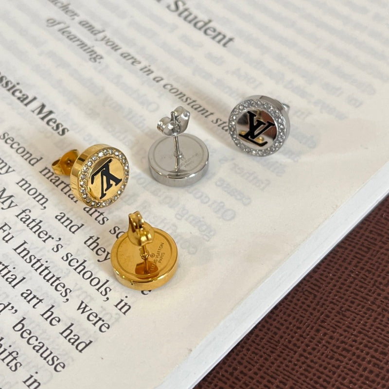 Luxury Round Rhinestone Stud Earrings XZ1326092805