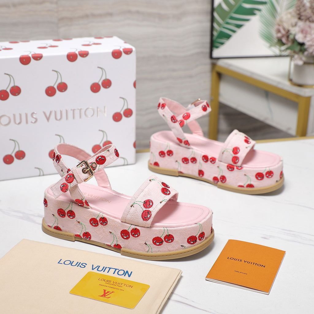 L fashion new cherry thick-soled sandals 0725072106