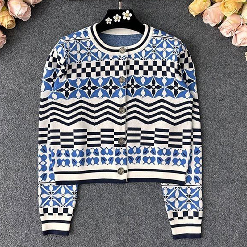 Fashion new round neck long sleeve cardigan PD1023090108