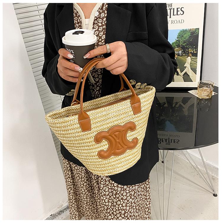 New Woven Vegetable Basket Bag Shoulder Crossbody Bag 1024041122