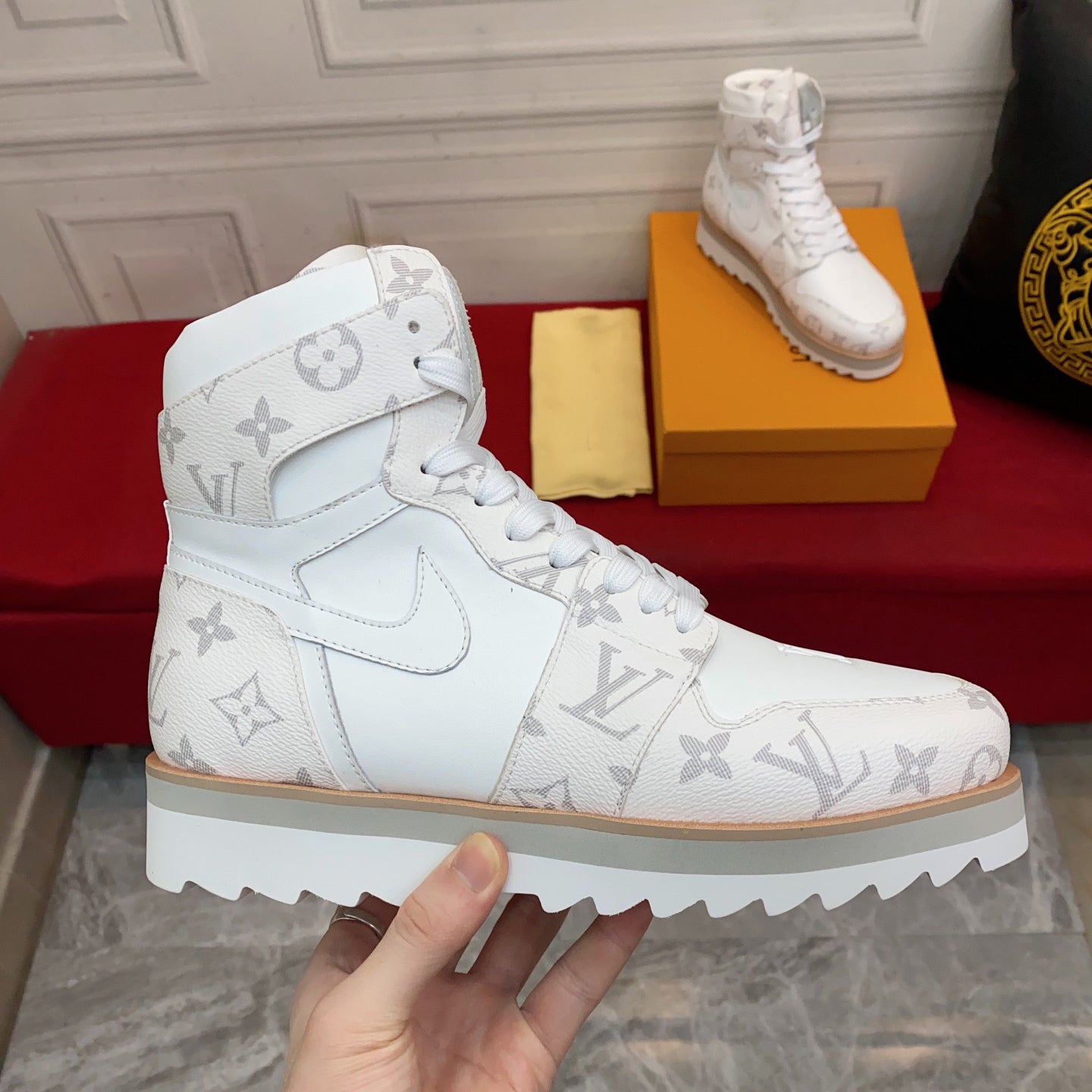 High Top Rubber Sole Printed Sneakers (3 Colors)