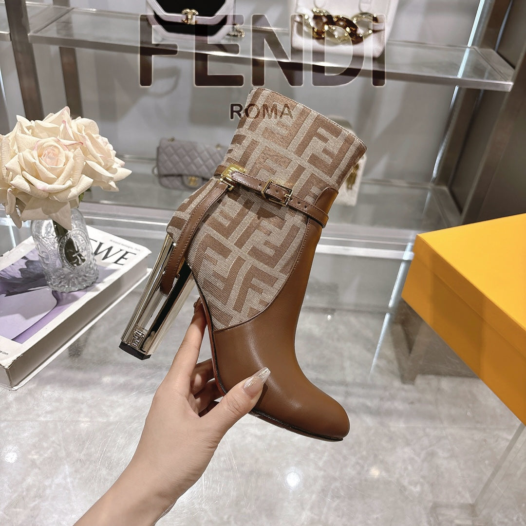Round toe leather Delfina boots 1824111503