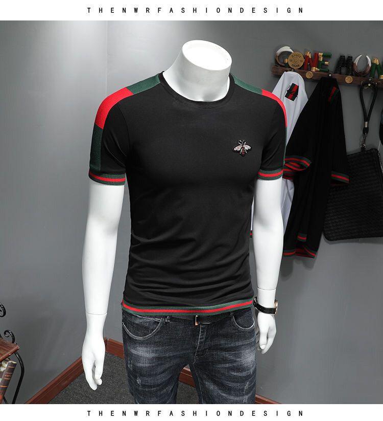 Fashion Small Bee Embroidery Short Sleeve T-shirt 1024060609