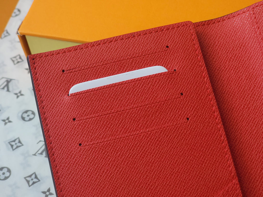 L & V Stylish Cowhide Cherry Passport Card Bag  M0726051901