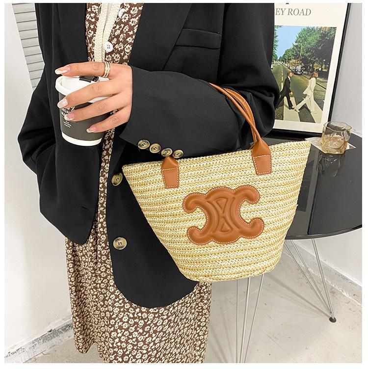 New Woven Vegetable Basket Bag Shoulder Crossbody Bag 1024041122