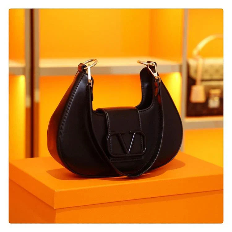 New Solid Color Litchi Underarm Bag Fashion Shoulder Bag 1024051518