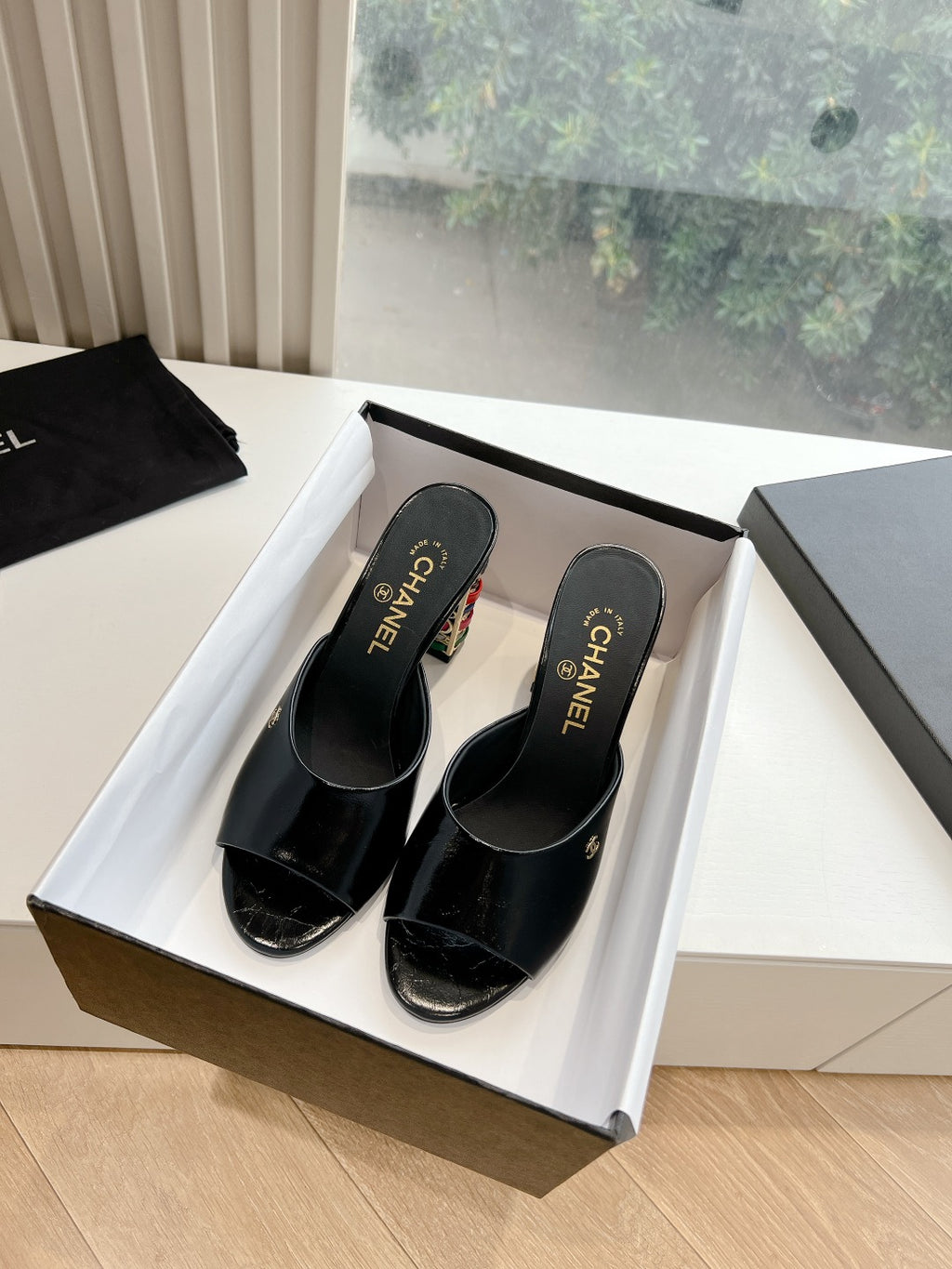 Chane1 top fashion classic high heel slippers 0724030821