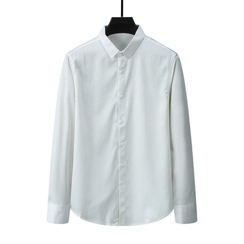 New Men's Full Body Printed Casual Long Sleeve Slim Fit Shirts
