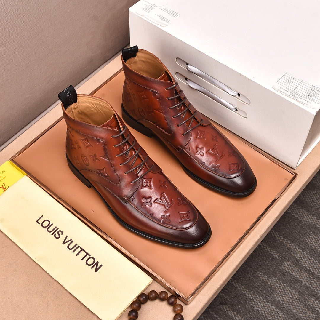 L high-top printed business leather shoes 0724120515