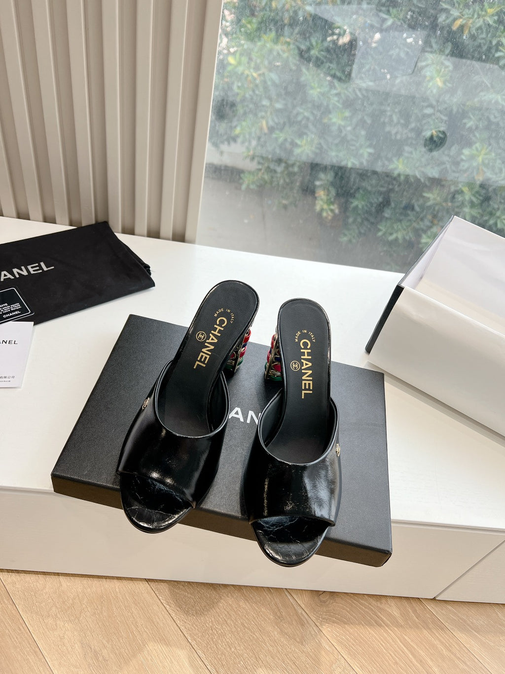 Chane1 top fashion classic high heel slippers 0724030821