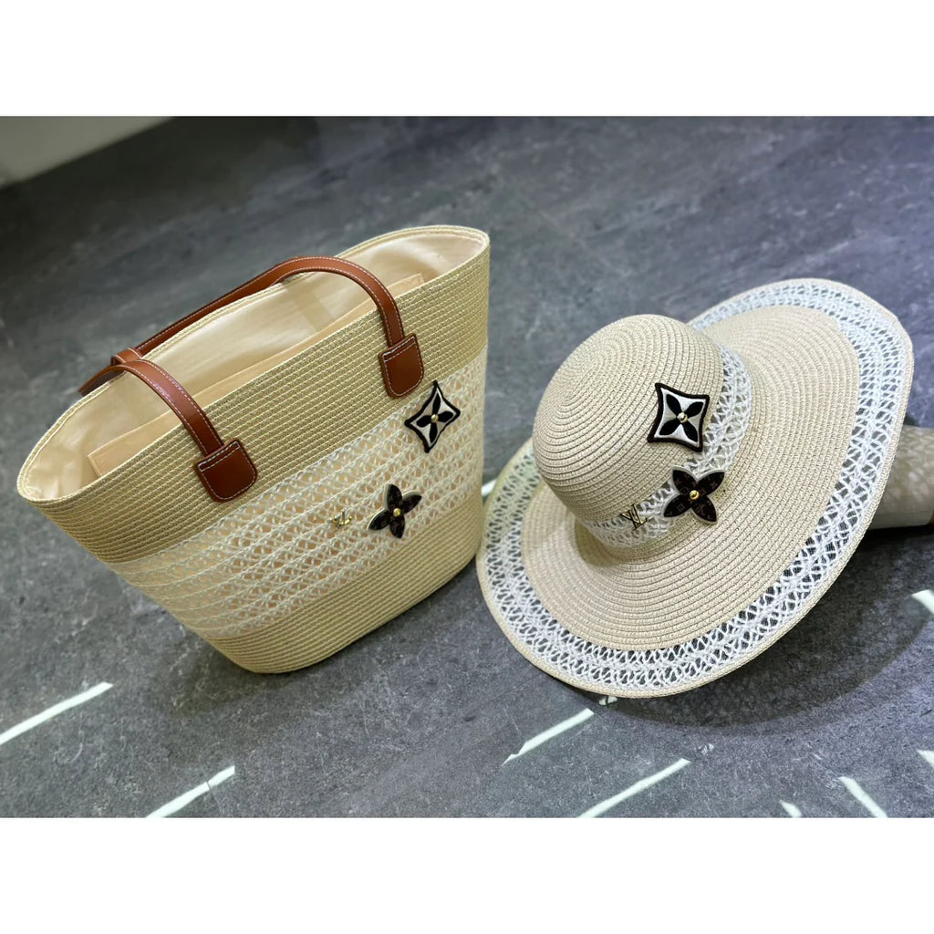 New Fashionable Hundred Beach Hat and Bag Set 1025040111
