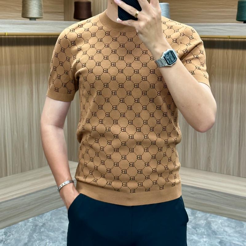 New Fashion Men's All-match Casual Knitted Short-sleeved 1024032110