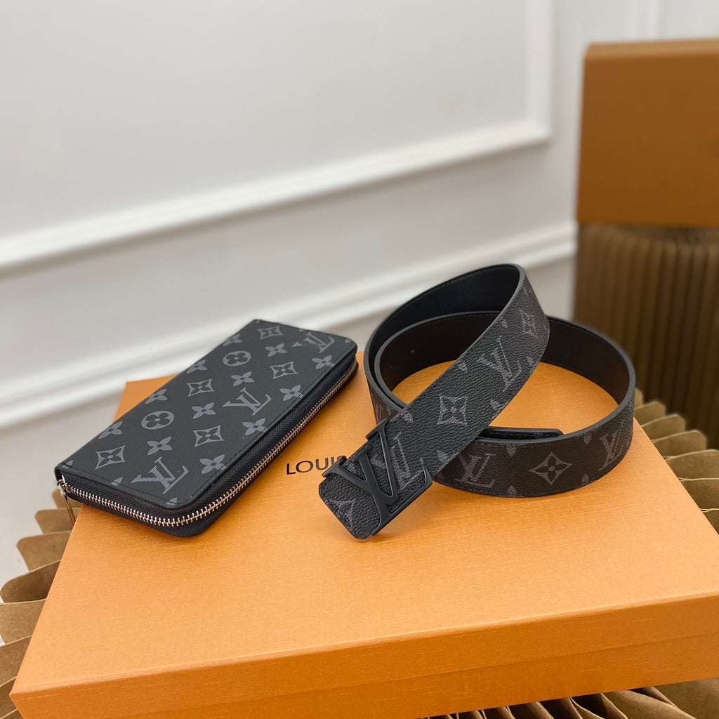 V high-end two-in-one gift box single pull wallet belt belt
