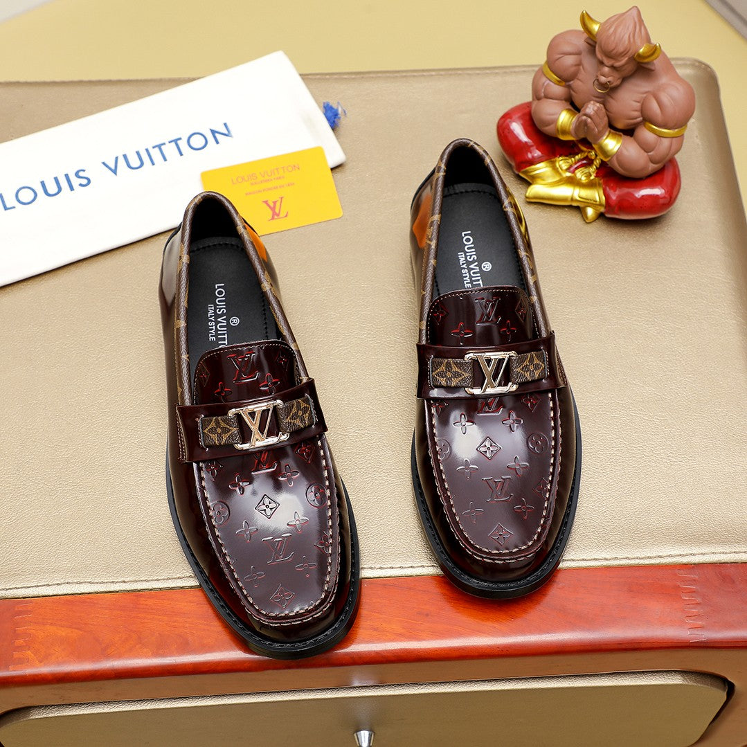 L men's fashionable patent leather printed shoes 0725031005