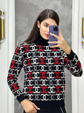 Fashion Printed Turtleneck Sweater 0725042108