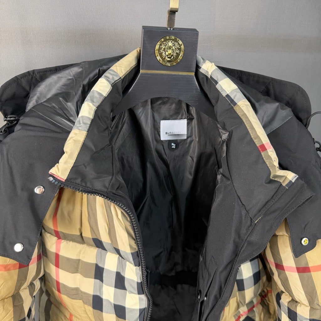 New Versatile Plaid Hooded Puffer Jacket PD1326102613