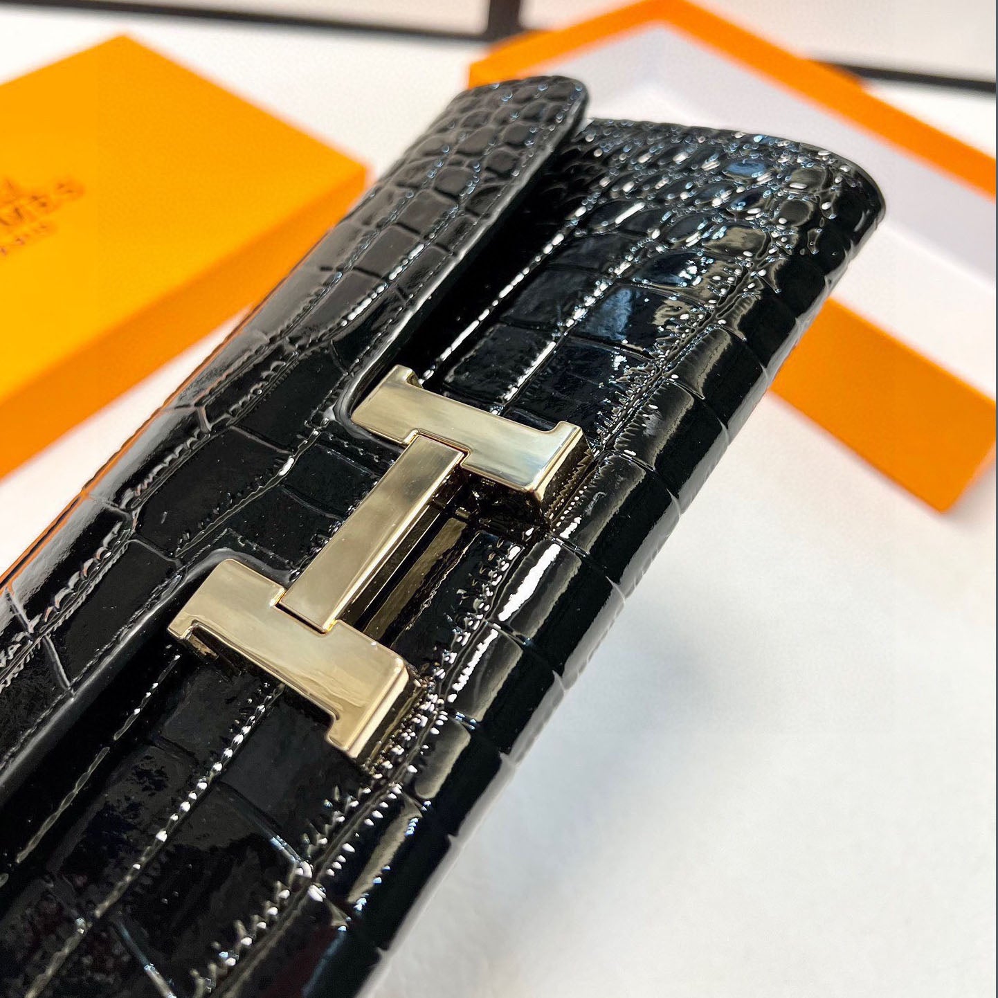 H crocodile calfskin wallet XC24100901
