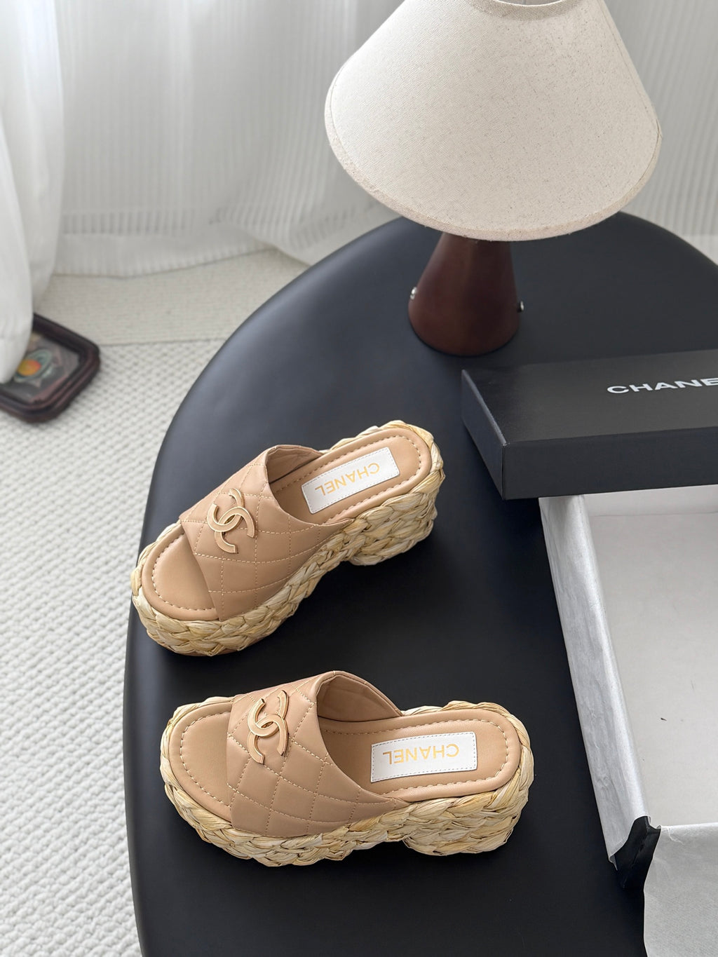 Stylish women's platform woven slippers 0726051901
