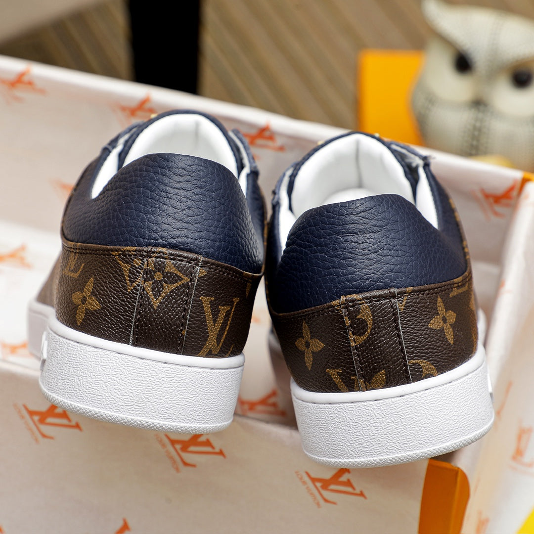 L classic monogram leather flat sneakers 0724122410